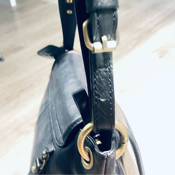 Black Leather Shoulder Bag Hand Bag Gorgeous Hardware The Trend - Picture 14 of 17